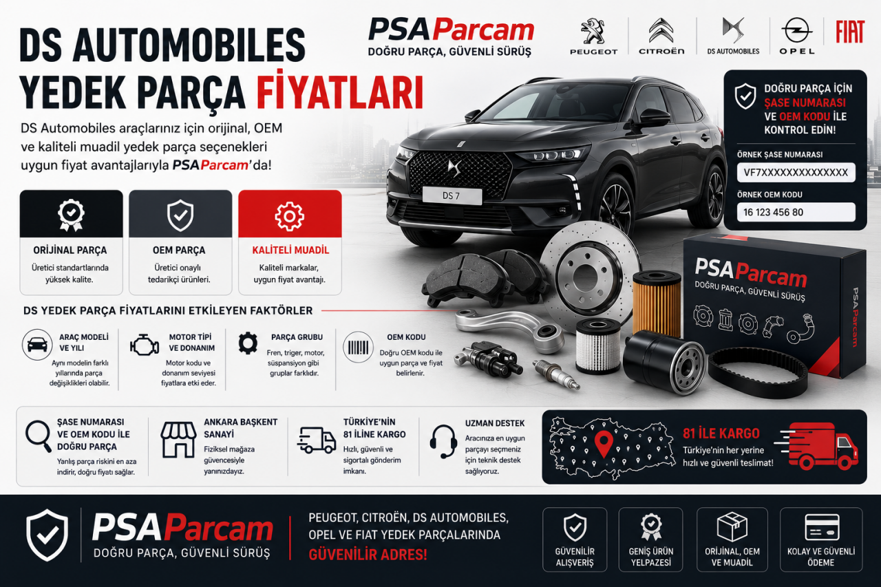 DS Automobiles Yedek Parça Fiyatları