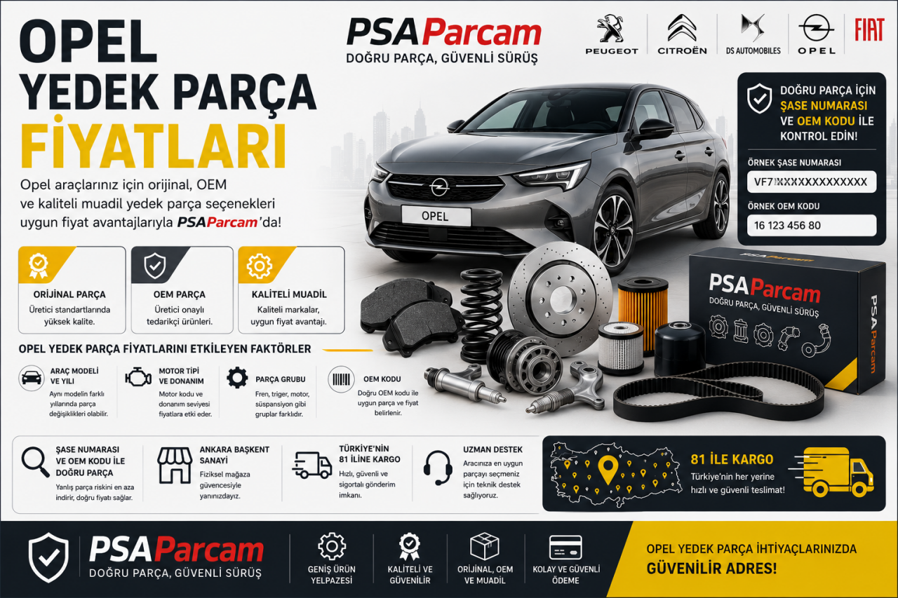 Opel Yedek Parça Fiyatları