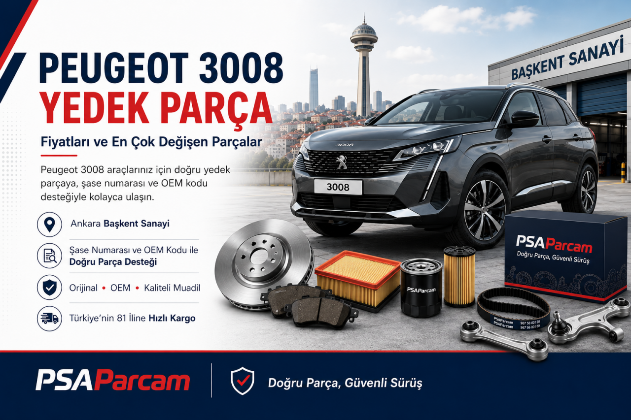 Peugeot 3008 Yedek Parça Fiyatları ve En Çok Değişen Parçalar