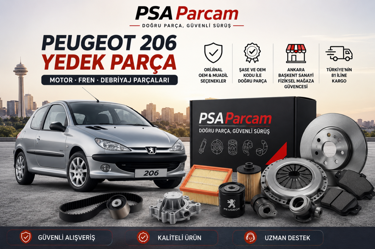 Peugeot 206 Yedek Parça Fiyatları: Motor, Fren ve Debriyaj Parçaları