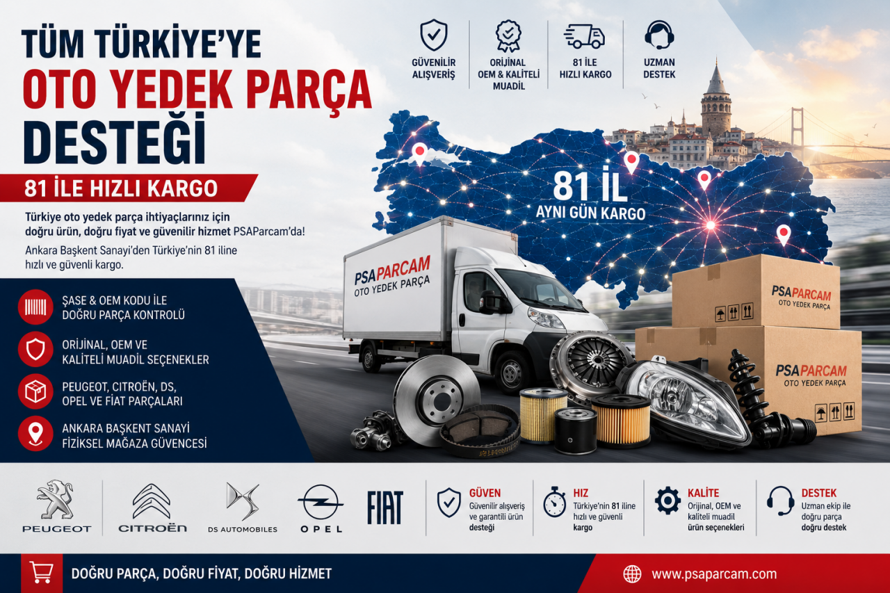 Tüm Türkiye Oto Yedek Parça Desteği: 81 İle Hızlı Kargo