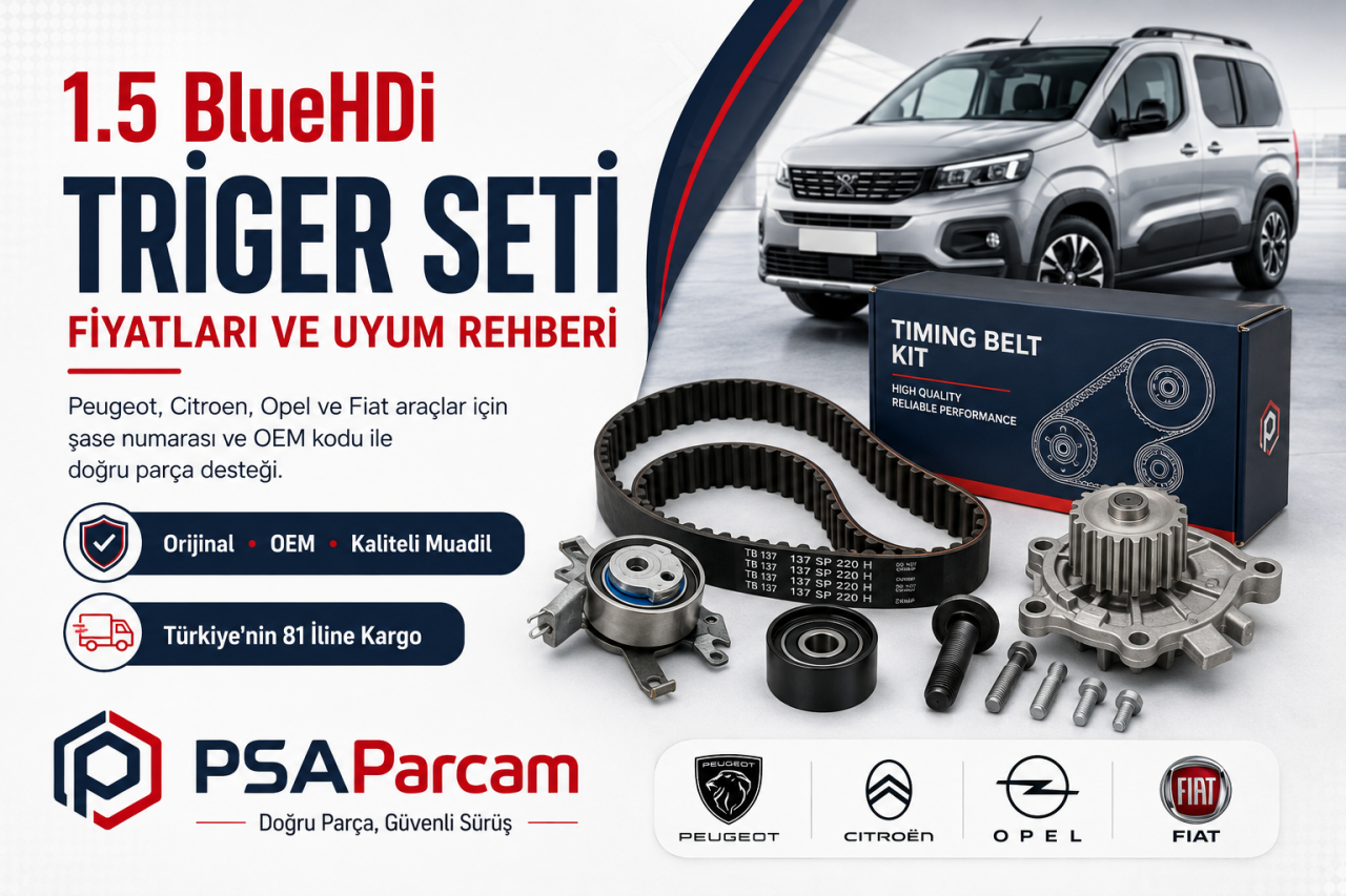 1.5 BlueHDi Triger Seti Fiyatları: Peugeot, Citroen, Opel ve Fiat Uyum Rehberi