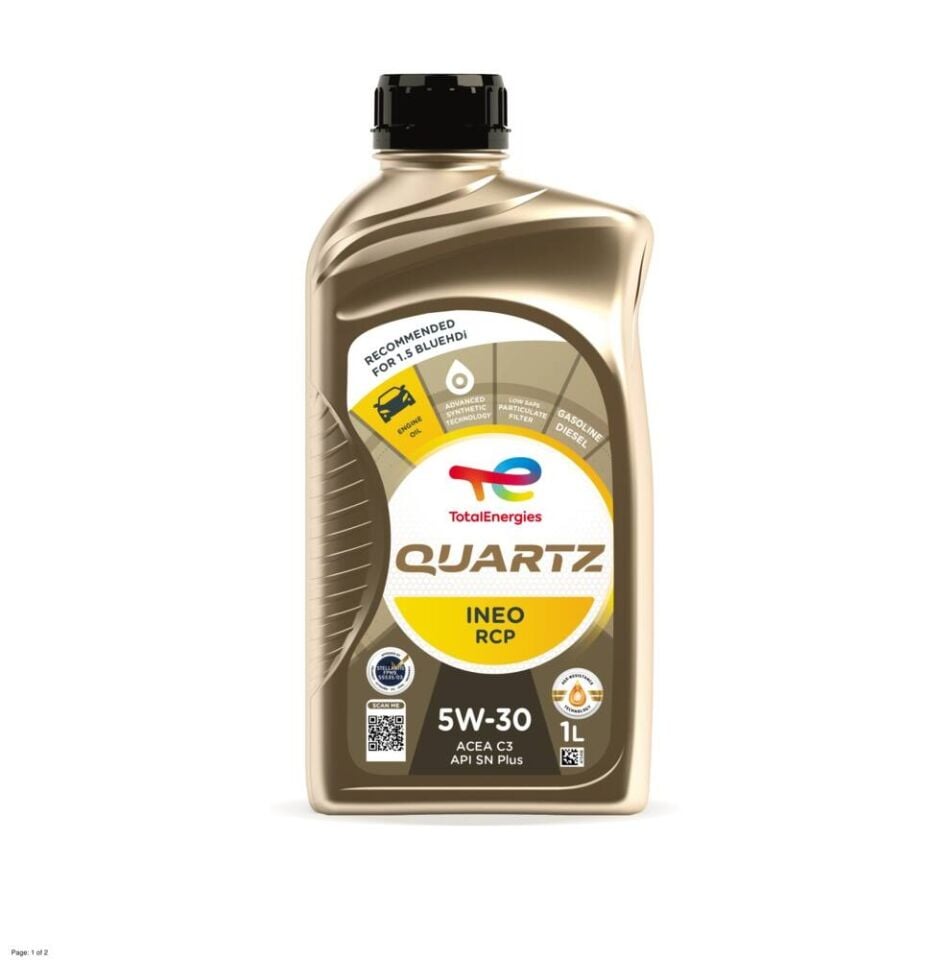 Total Quartz 5W-30 İneo RCP Motor Yağı 1 LT 235459