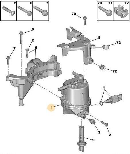 Citroen C3 1 2 Mazot Filtresi Mecafılter Oem 1901.99